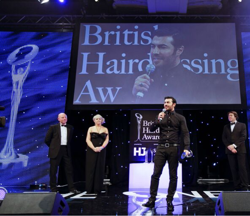 Richard Receiving London Hairdresser of the Year 2011/2012 Award